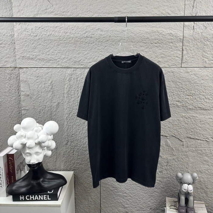1:1 quality version Front Mini Triple Cross Logo Back Diamond Stacked Cross Gothic Script Print  T-shirt 4 colors 29306896