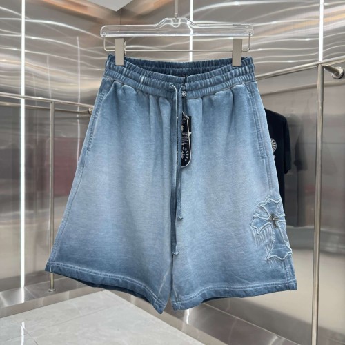 Cross Leather Patch Embroidery Gradient Washed Drawstring Sweat Shorts 3 colors 29306874