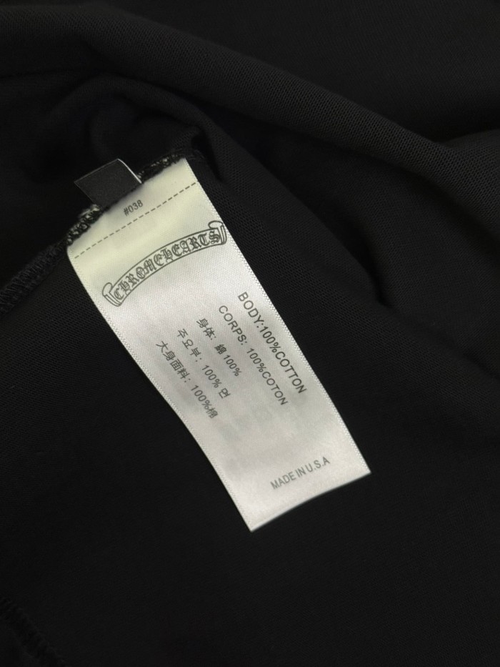 1:1 quality version  Front Small Red Scroll Letter Back Cross Pattern Gothic Script Embroidery T-shirt 2 colors 29306863