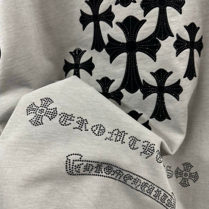 1:1 quality version Front Mini Triple Cross Logo Back Diamond Stacked Cross Gothic Script Print  T-shirt 4 colors 29306896