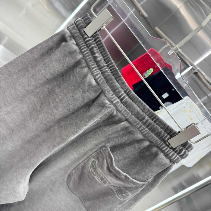 Circle Frayed Edge Patch Embroidery Gradient Washed Drawstring Sweat Shorts 3 colors 29306876