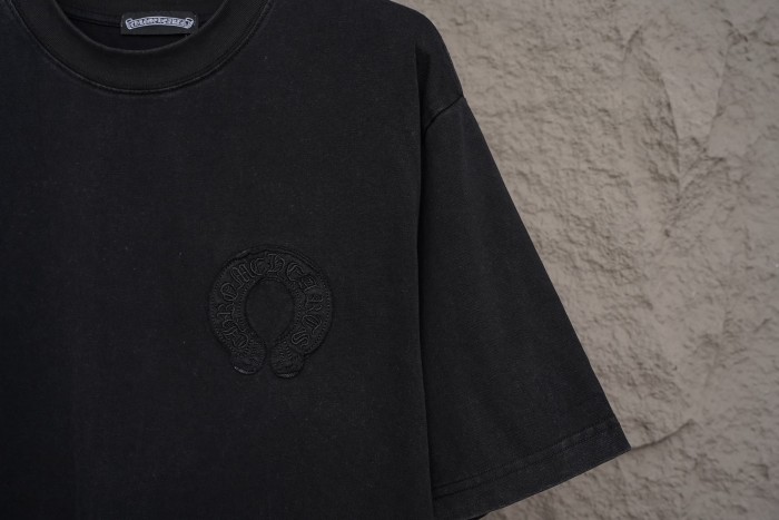 1:1 quality version Front Mini Horseshoe Logo Back Big Circular Horseshoe Ring Cross Embossed Print T-shirt 2 colors 29306904