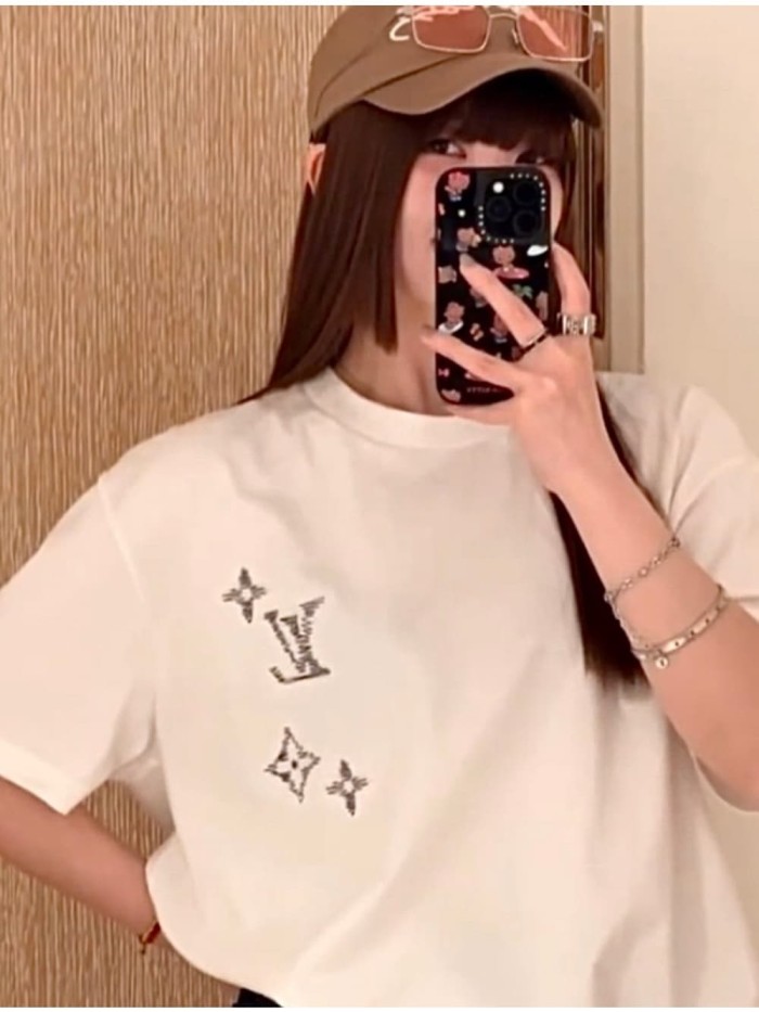 1:1 quality version Silver Dot Logo Embroidered Tee 2 colors 29306993
