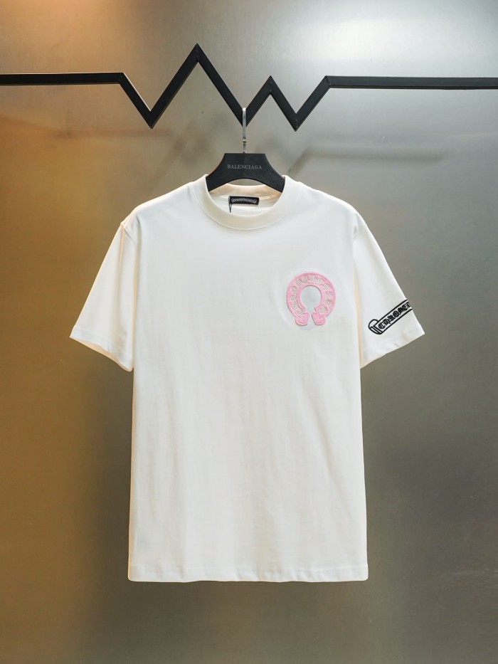 1:1 quality version Gothic Letter Print Back Full Circular Horseshoe Cross Embroidery Print T-shirt 2 colors 29306923