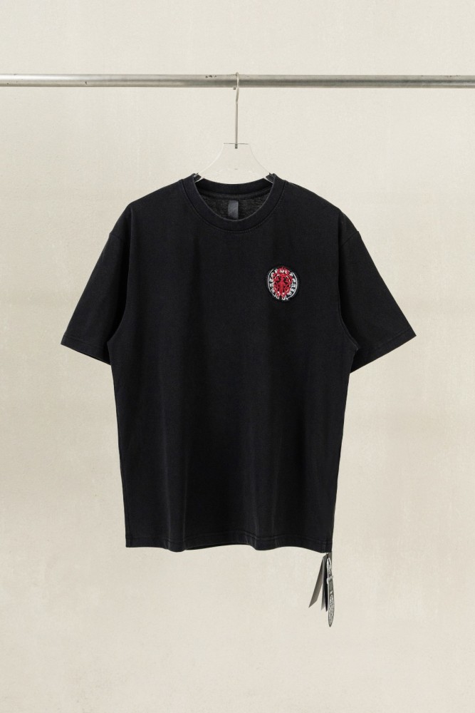 1:1 quality version Front Chest Round Cross Logo Patch Back Dagger Ornament Totem Embroidery Washed  T-shirt 2 colors 29306868