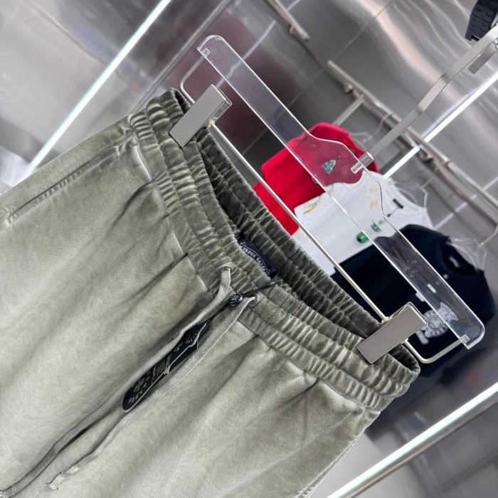 Cross Leather Patch Embroidery Gradient Washed Drawstring Sweat Shorts 3 colors 29306874