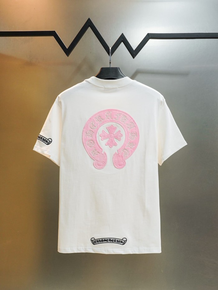 1:1 quality version Gothic Letter Print Back Full Circular Horseshoe Cross Embroidery Print T-shirt 2 colors 29306923