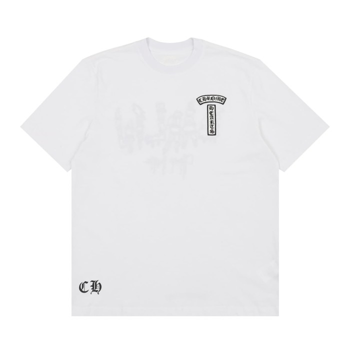 1:1 quality version Front Vertical Gothic Text Emblem Back Hand Drawn Graffiti Character Print T-shirt 2 colors 29306870