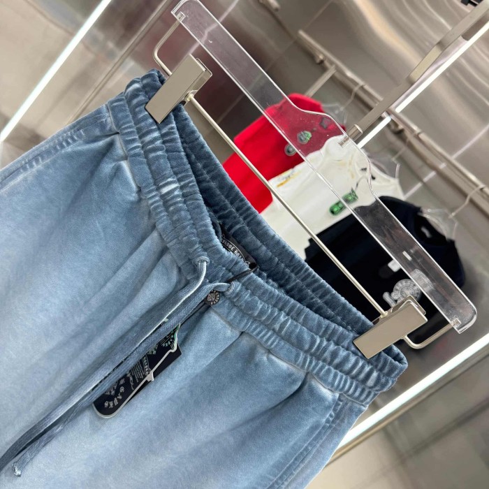 Cross Leather Patch Embroidery Gradient Washed Drawstring Sweat Shorts 3 colors 29306874