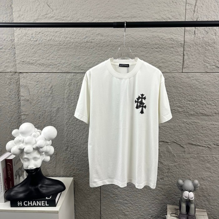 1:1 quality version Front Mini Triple Cross Logo Back Diamond Stacked Cross Gothic Script Print  T-shirt 4 colors 29306896