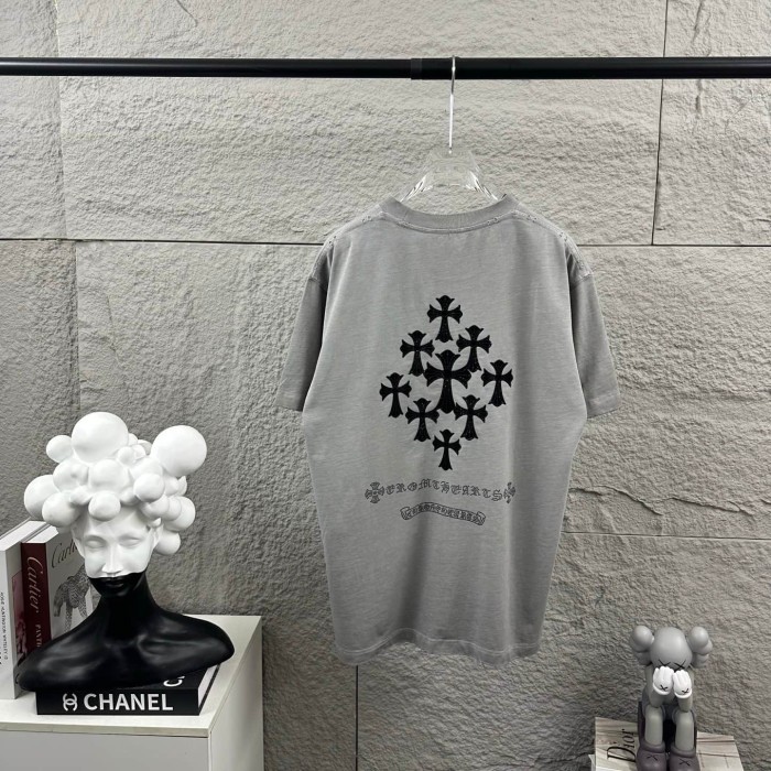 1:1 quality version Front Mini Triple Cross Logo Back Diamond Stacked Cross Gothic Script Print  T-shirt 4 colors 29306896