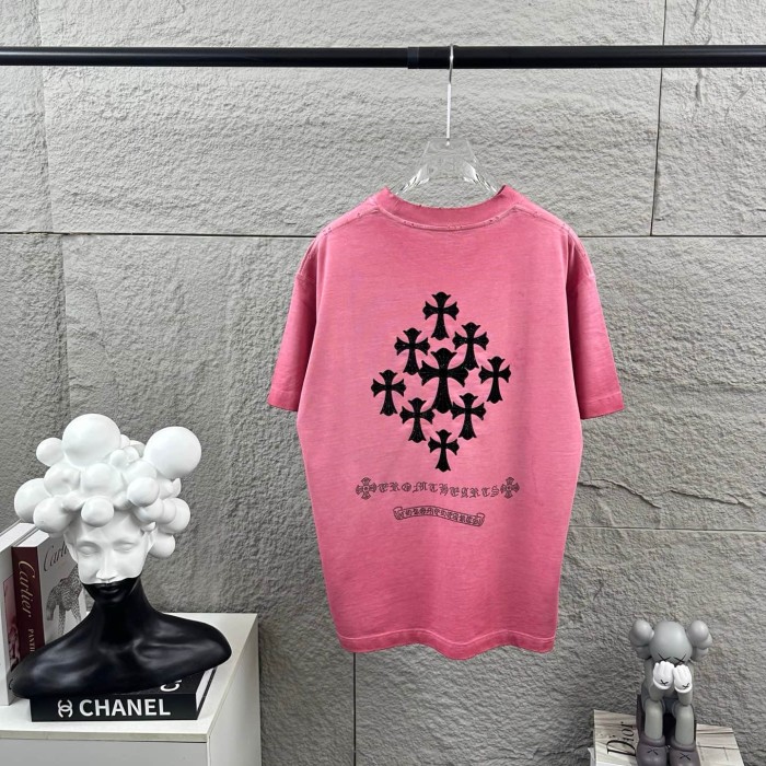 1:1 quality version Front Mini Triple Cross Logo Back Diamond Stacked Cross Gothic Script Print  T-shirt 4 colors 29306896