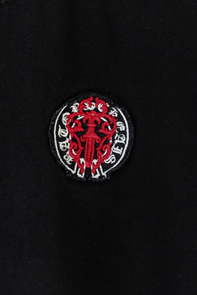 1:1 quality version Front Chest Round Cross Logo Patch Back Dagger Ornament Totem Embroidery Washed  T-shirt 2 colors 29306868