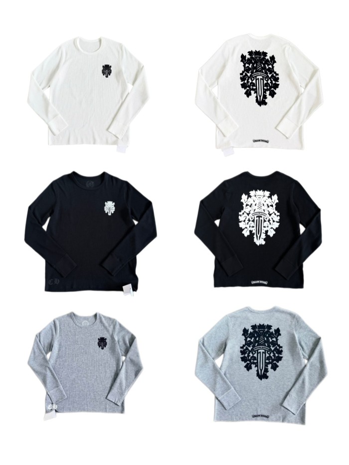 1:1 quality version Sword Vine Waffle Print Long Sleeve T-Shirt 2 colors 29306220