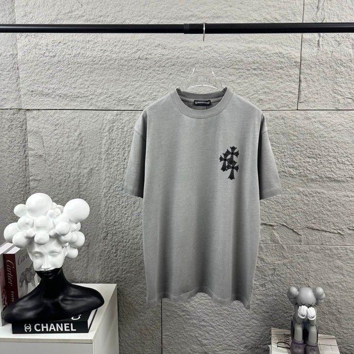 1:1 quality version Front Mini Triple Cross Logo Back Diamond Stacked Cross Gothic Script Print  T-shirt 4 colors 29306896