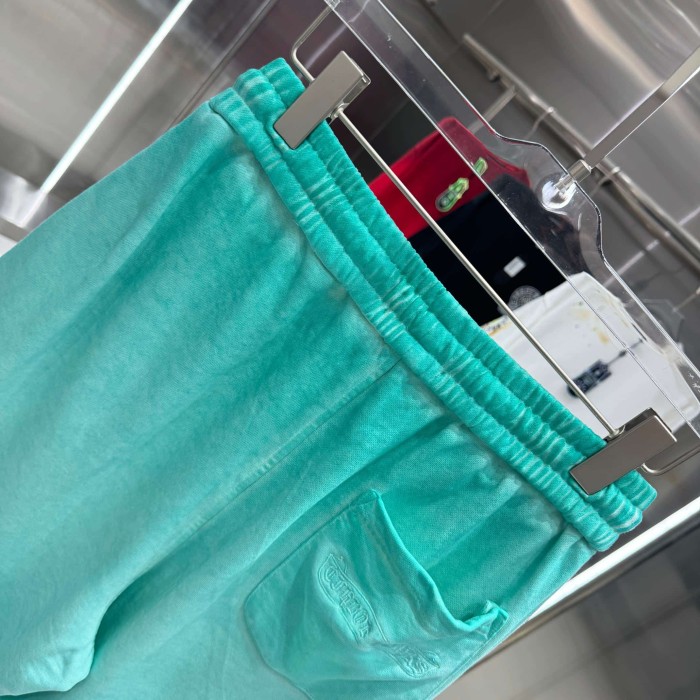 Circle Frayed Edge Patch Embroidery Gradient Washed Drawstring Sweat Shorts 3 colors 29306876