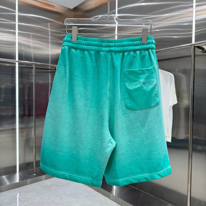 Circle Frayed Edge Patch Embroidery Gradient Washed Drawstring Sweat Shorts 3 colors 29306876