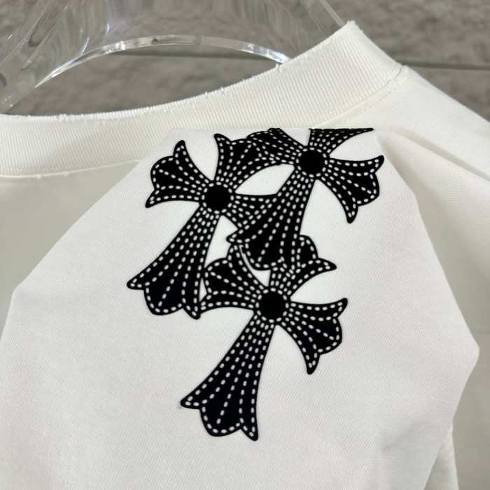 1:1 quality version Front Mini Triple Cross Logo Back Diamond Stacked Cross Gothic Script Print  T-shirt 4 colors 29306896