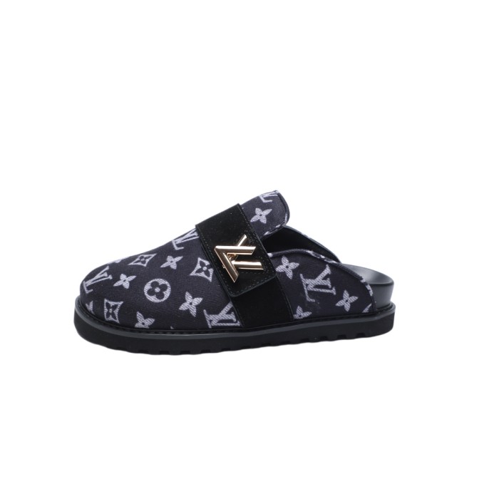 1:1 quality version Embossed Metal Logo Buckle Closed Toe Mule Slides 7 colors 29319389