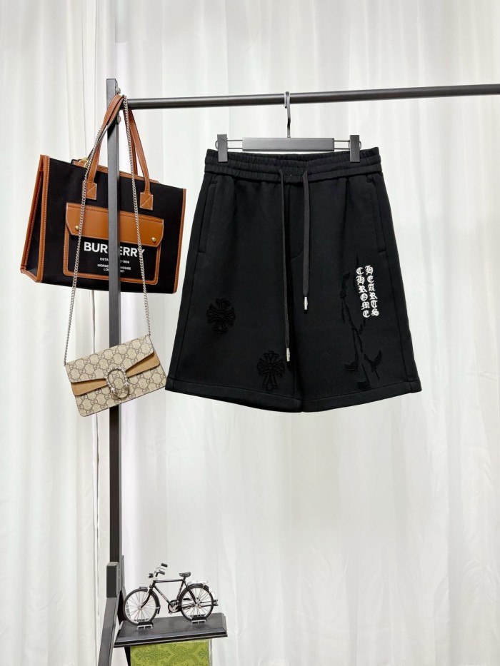 1:1 quality version American High Street Vintage Cross Logo Embroidery Drawstring Elastic Waist Shorts 2 colors 29319391