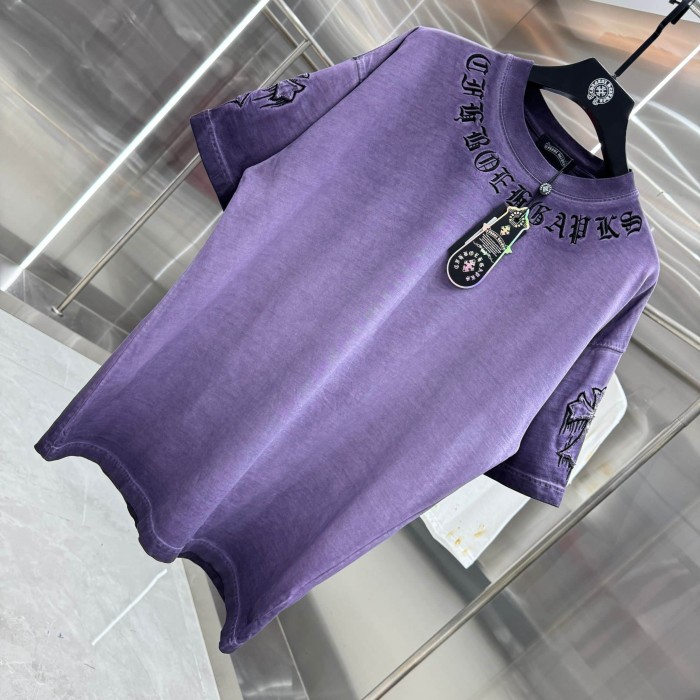 1:1 quality version Vintage Tee Neck Wrap Gothic Letter Back Drip 3D Raised Cross Embroidery Washed Oversized T-shirt 2 colors 29319455