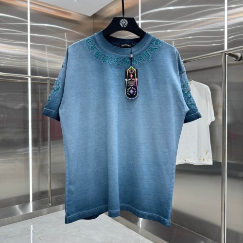 1:1 quality version Vintage Tee Neck Wrap Gothic Letter Back Drip 3D Raised Cross Embroidery Washed Oversized T-shirt 2 colors 29319455