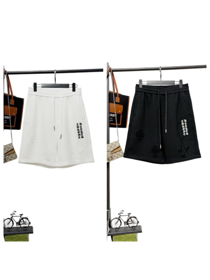 1:1 quality version American High Street Vintage Cross Logo Embroidery Drawstring Elastic Waist Shorts 2 colors 29319391