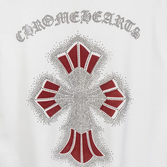 1:1 quality version American High Street Red Patch Rhinestone Cross Logo Oversized Crew Neck Unisex T-shirt 2 colors 29319418