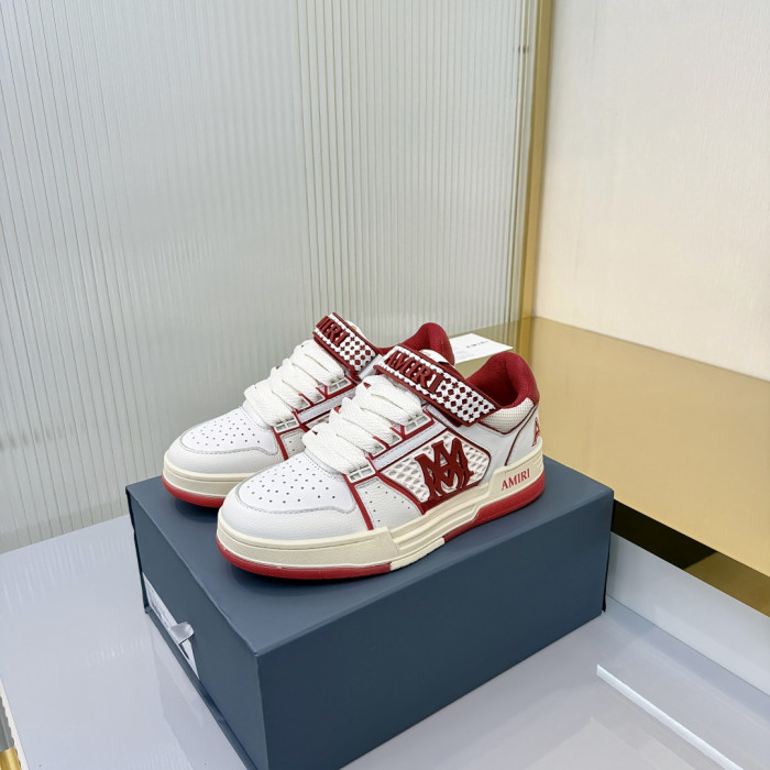 1:1 quality version Checker Velcro Round Toe Low Top Men Skate Shoes Ma Skyline Cow Leather Mesh Sneakers 3 colors 29315451