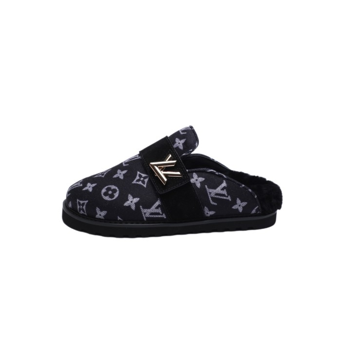 1:1 quality version Embossed Metal Logo Buckle Closed Toe Mule Slides 7 colors 29319389
