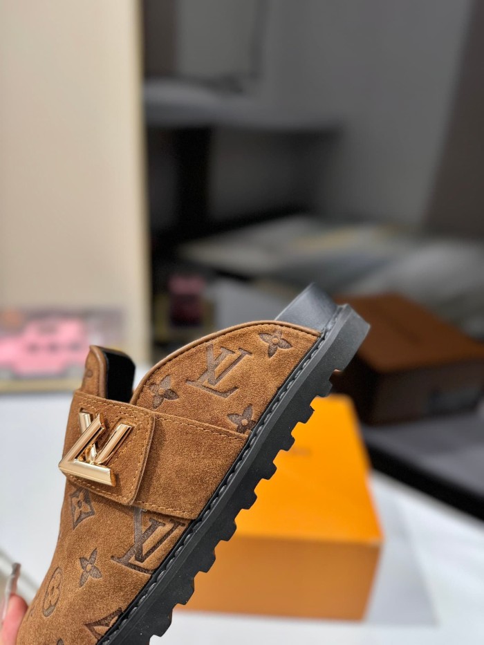 1:1 quality version Embossed Metal Logo Buckle Closed Toe Mule Slides 7 colors 29319389
