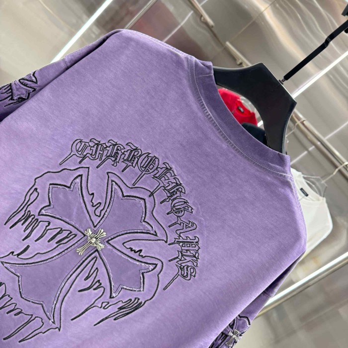 1:1 quality version Vintage Tee Neck Wrap Gothic Letter Back Drip 3D Raised Cross Embroidery Washed Oversized T-shirt 2 colors 29319455
