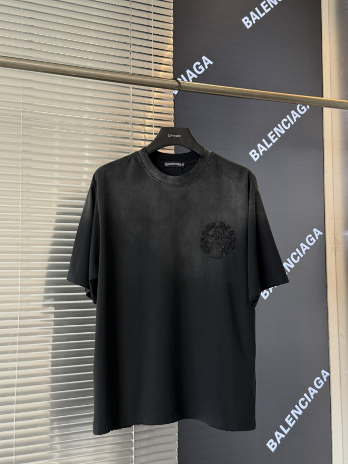 1:1 quality version American Acid Washed Vintage Laser Burned Cross Patch Embroidery Couple Washed T-shirt 4 colors 29319433