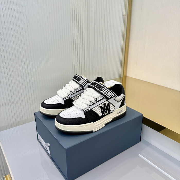 1:1 quality version Checker Velcro Round Toe Low Top Men Skate Shoes Ma Skyline Cow Leather Mesh Sneakers 3 colors 29315451