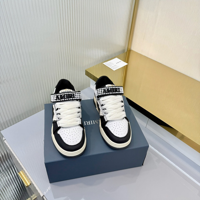 1:1 quality version Checker Velcro Round Toe Low Top Men Skate Shoes Ma Skyline Cow Leather Mesh Sneakers 3 colors 29315451