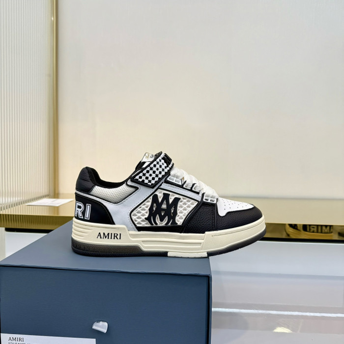 1:1 quality version Checker Velcro Round Toe Low Top Men Skate Shoes Ma Skyline Cow Leather Mesh Sneakers 3 colors 29315451