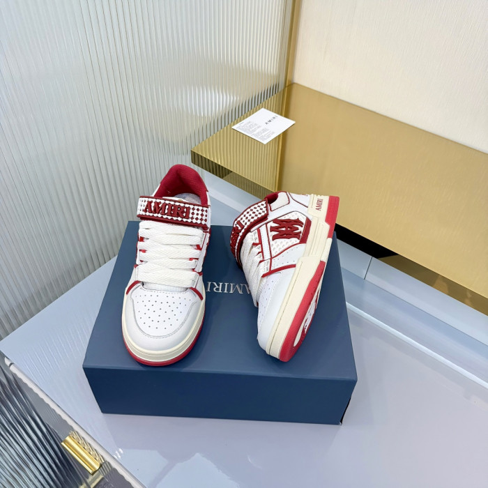 1:1 quality version Checker Velcro Round Toe Low Top Men Skate Shoes Ma Skyline Cow Leather Mesh Sneakers 3 colors 29315451