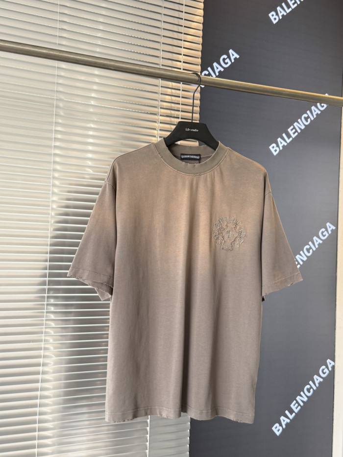 1:1 quality version American Acid Washed Vintage Laser Burned Cross Patch Embroidery Couple Washed T-shirt 4 colors 29319433