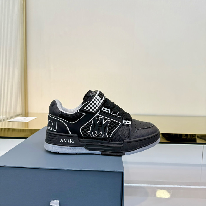 1:1 quality version Checker Velcro Round Toe Low Top Men Skate Shoes Ma Skyline Cow Leather Mesh Sneakers 3 colors 29315451