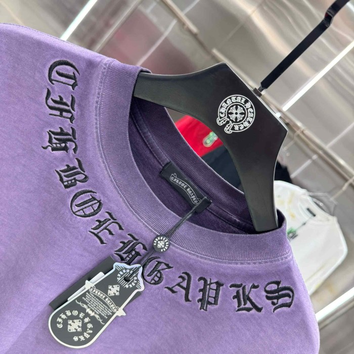 1:1 quality version Vintage Tee Neck Wrap Gothic Letter Back Drip 3D Raised Cross Embroidery Washed Oversized T-shirt 2 colors 29319455