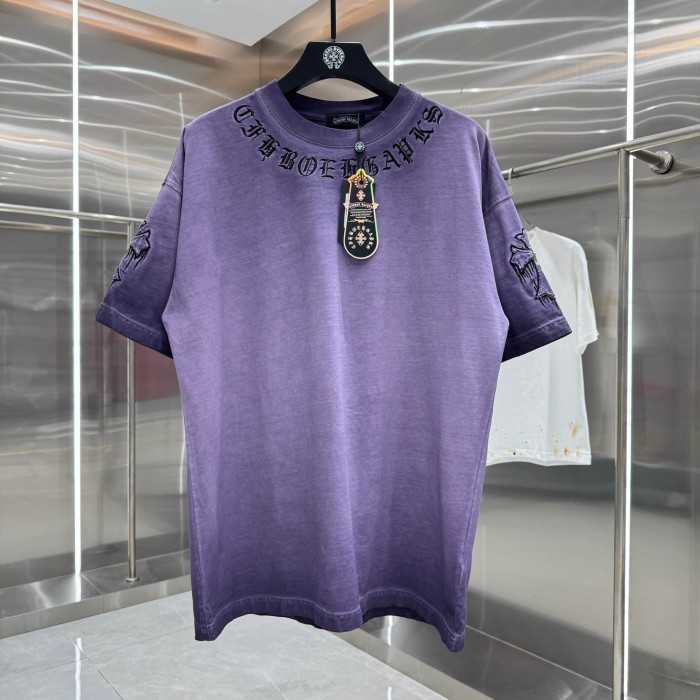 1:1 quality version Vintage Tee Neck Wrap Gothic Letter Back Drip 3D Raised Cross Embroidery Washed Oversized T-shirt 2 colors 29319455