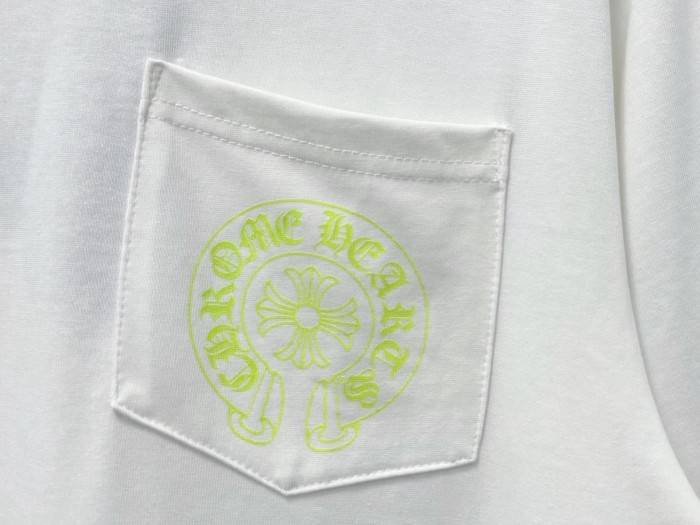 1:1 quality version Fluorescent Green Horseshoe Cross Print Pocket Detail Oversized Crew Neck T-shirt 2 colors 29319396