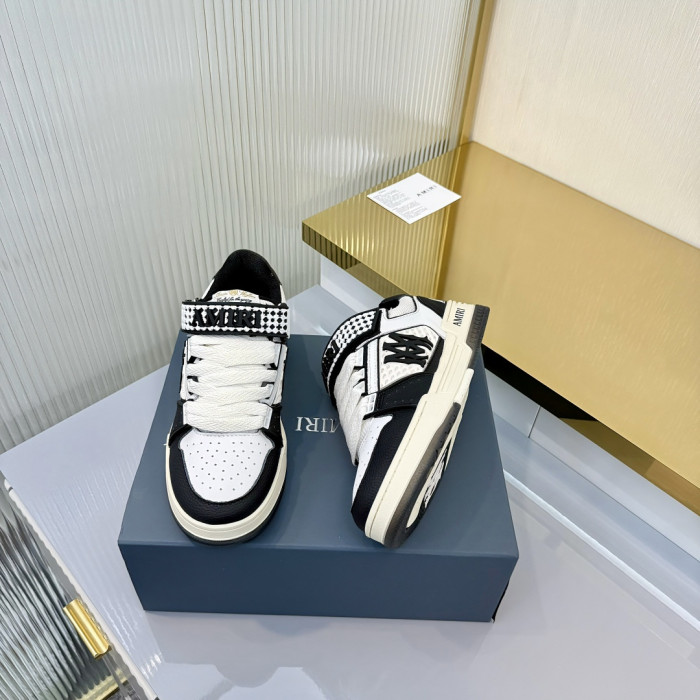 1:1 quality version Checker Velcro Round Toe Low Top Men Skate Shoes Ma Skyline Cow Leather Mesh Sneakers 3 colors 29315451
