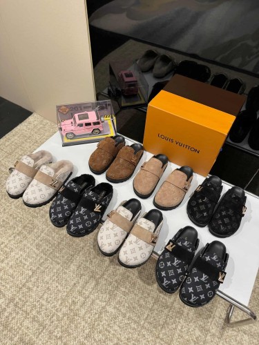 1:1 quality version Embossed Metal Logo Buckle Closed Toe Mule Slides 7 colors 29319389