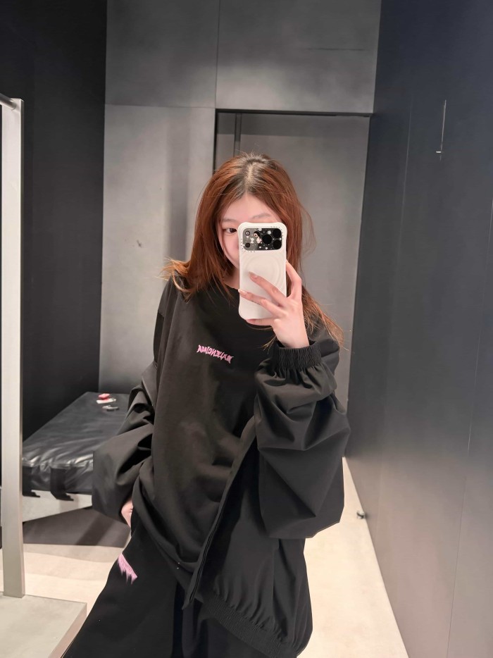 1:1 quality version  Large Light Purple Thorn Rip Gothic Font Double Side Print Bottom Frayed Destroy Oversized T-shirt 29321597
