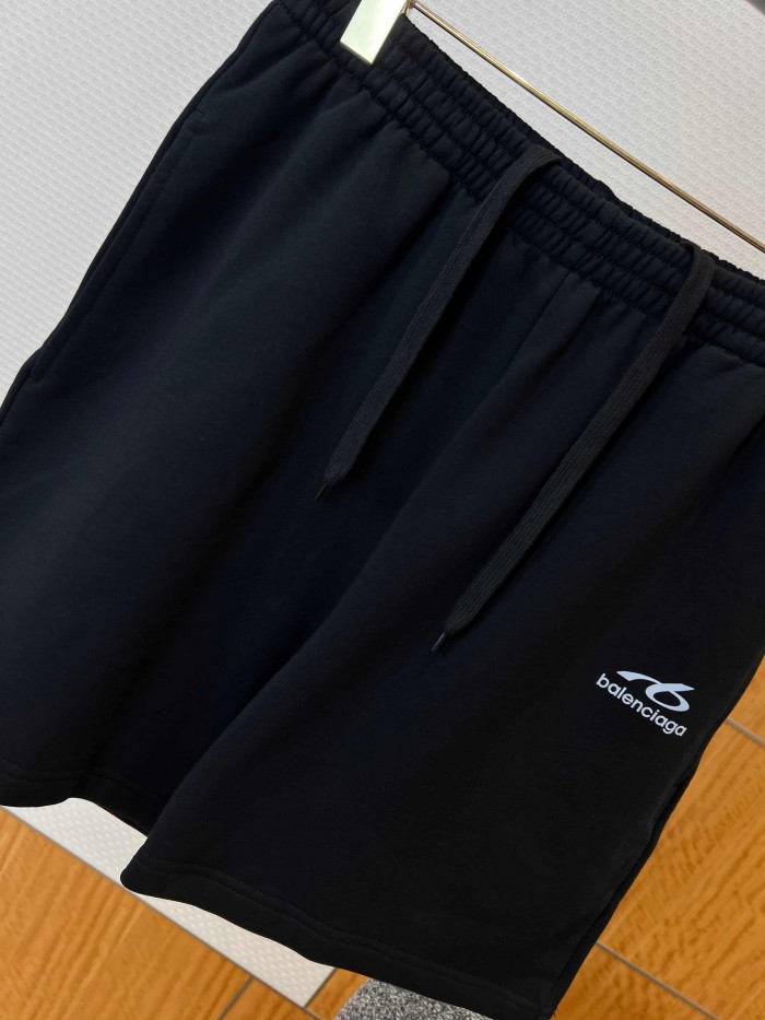 1:1 quality version Drawstring Waist Five Inch Side Curved Tiny Logo Embroidery Sweat Shorts 29321446