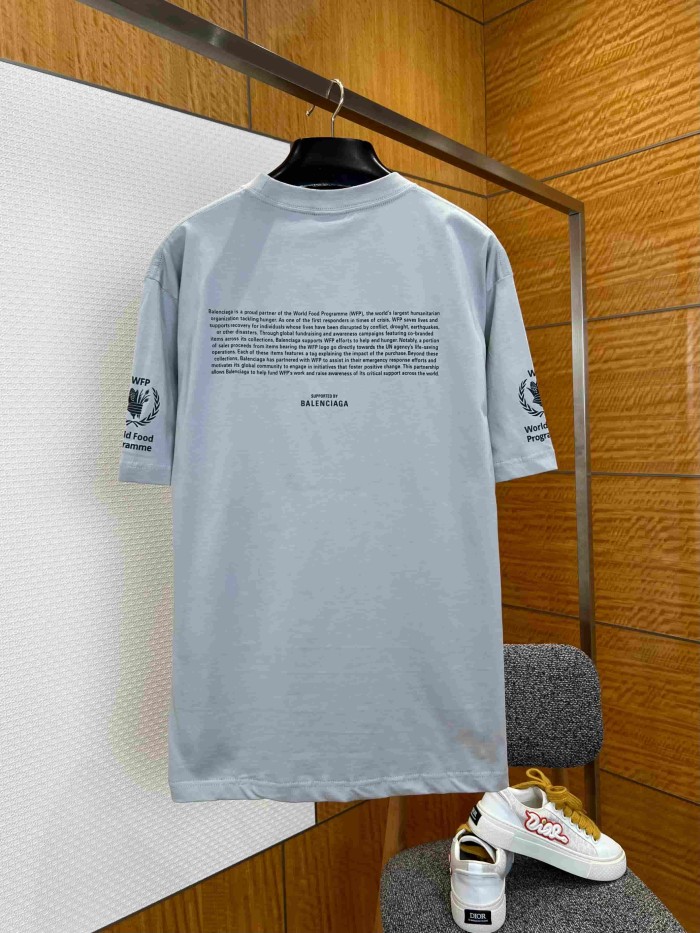 1:1 quality version WFP Small Text Logo Single Side Wheat Crest Cuff Print Back Large Paragraph English Instruction Slogan T-shirt 2 colors 29321430