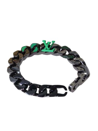 Black Green Crystal Cuban Link Bracelet 29321601