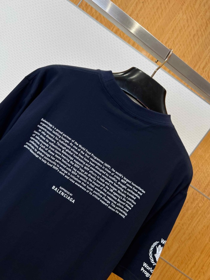 1:1 quality version WFP Small Text Logo Single Side Wheat Crest Cuff Print Back Large Paragraph English Instruction Slogan T-shirt 2 colors 29321430