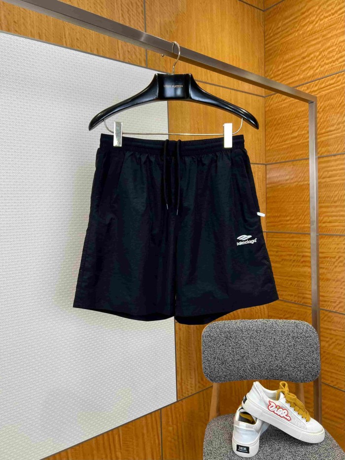 1:1 quality version Drawstring Elastic Waist Side Mini Triangle Logo Letter Print Straight Loose Five Inch Beach Athletic Shorts 2 colors 29321443